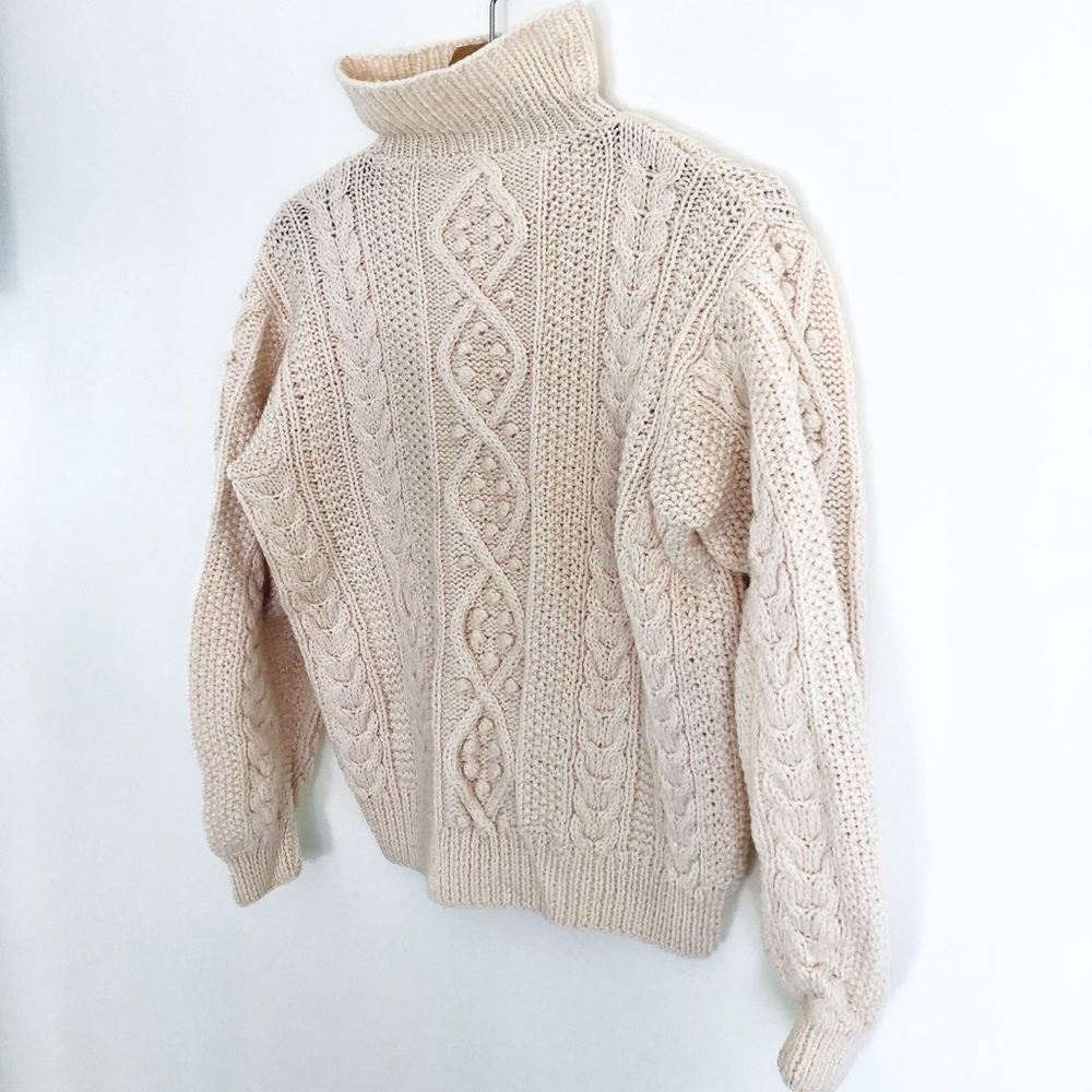 Hand knit cream pom pom sweater - Picture 12 of 15